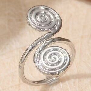 Double Spiral Crafted w/ Vintage Copper Material Adjustable to Fit Most Fingers